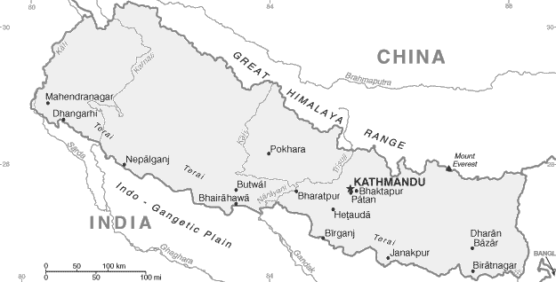 Map of Napal.