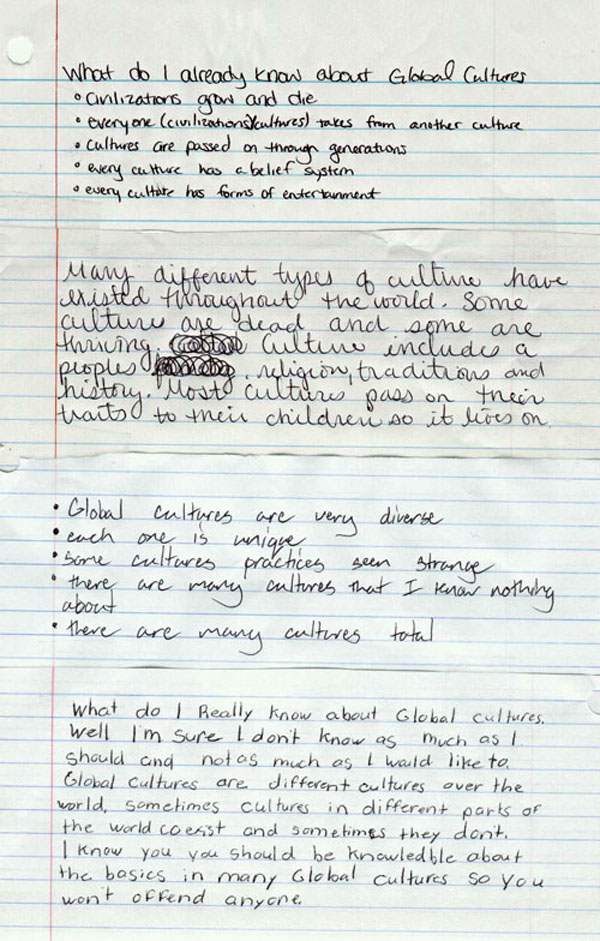 Results of "What do I already know about Global Cultures?"