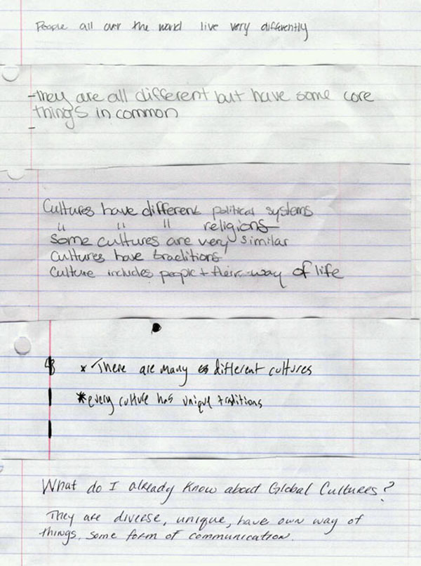 Results of "What do I already know about Global Cultures?"
