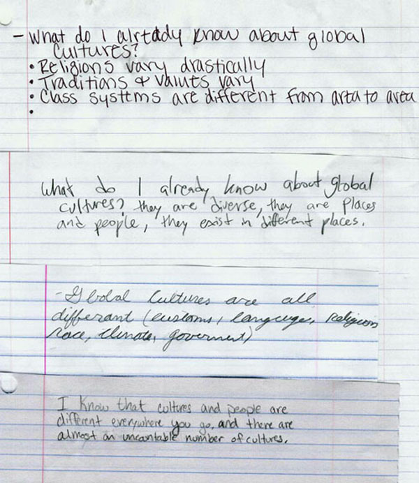 Results of "What do I already know about Global Cultures?"