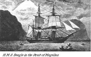 H.M.S. Beagle in the Strait of Magellan