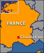 National Geographic map showing location of chauvet in France.