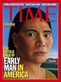 Kennewick Man on cover of Time, 13 March 2006.