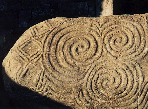  Tri-spiral Etchings on Newgrange Entrance Stone