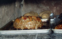 Meatloaf in oven.