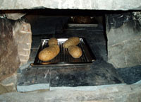 Potatoes in oven.
