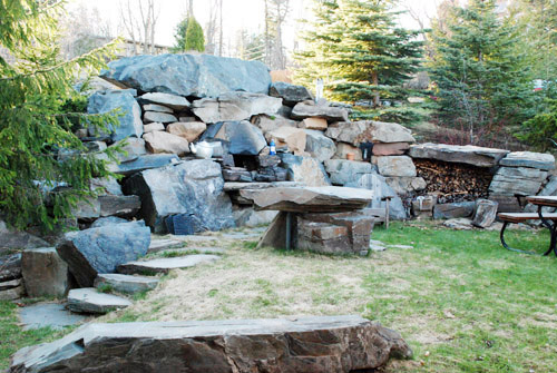 Wood-fired oven and Duluth "Stonehenge"