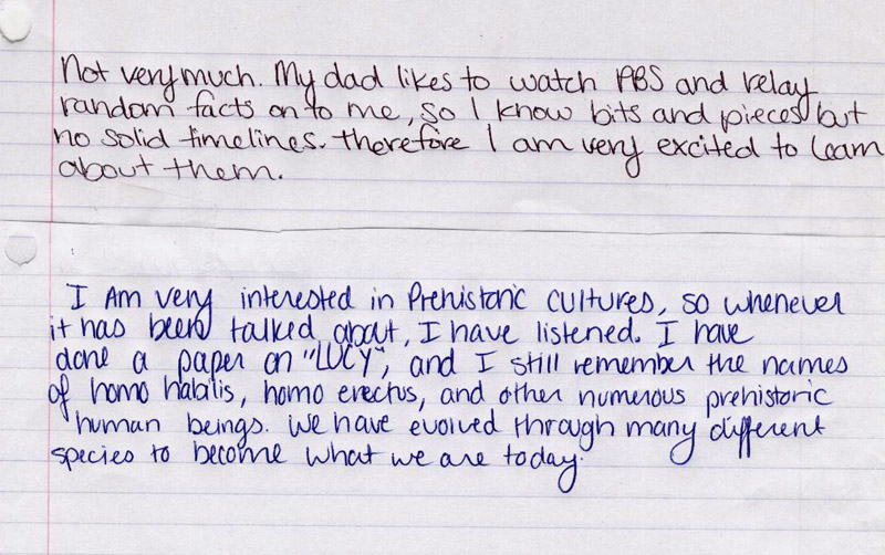 Results of "What do I already know about Prehistoric Cultures?"