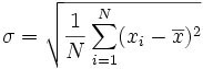 Standard Deviation formula.