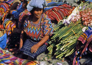 Maya woman at the Market.