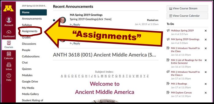 Go to "Assignments"