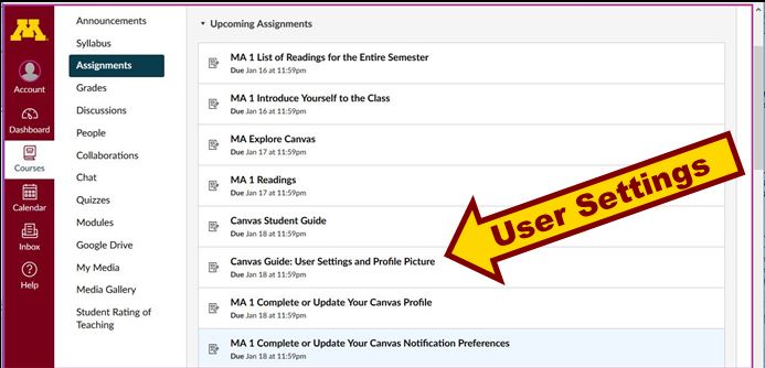 Explore Canvas User Settings