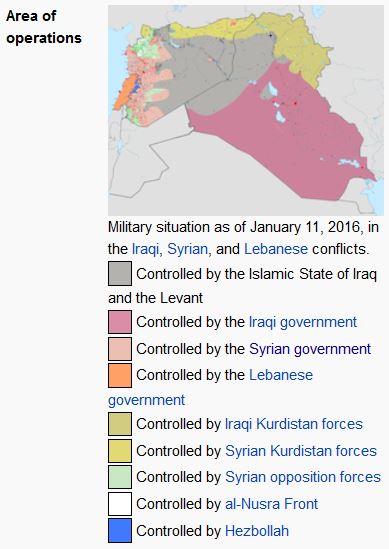 ISIS Areas of Occupation, 11 January 2016