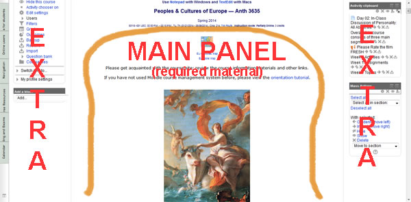 Focus on the Main Palen of Moodle as these are Required items.