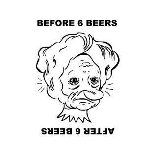 beer goggles, before and after beer