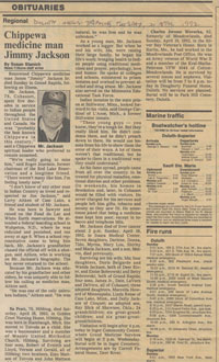 Obituary of Jimmy Jackson.