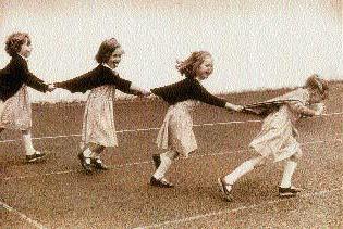 Birth order, four children playing.