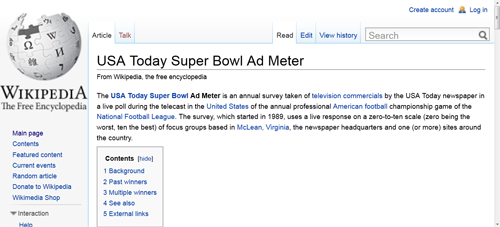 Superbowl Ad Meter