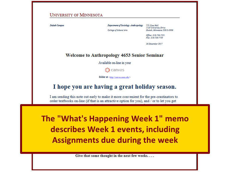 Week 1 Memo, Sring 2018