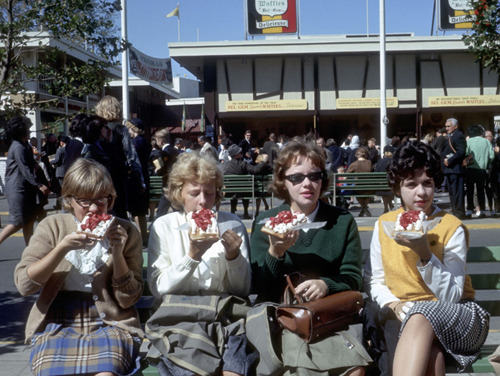 Bel-Gem waffle eaters at the New York City World’s Fair, 1964.