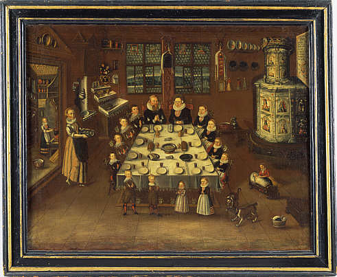 Zurich family says grace, ca 1643.  Bildarchiv Marburg, archive no 1.164/953