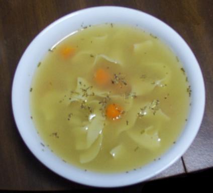 Bowl of chicken soup.