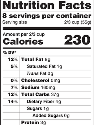 Nutrition label from a package of Austin animal crackers.