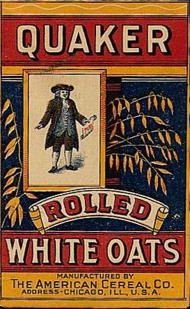 Quaker Oats Vintage Label Fabric Block 5x8