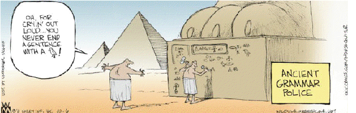 Cartoon: Ancient Grammar Policce