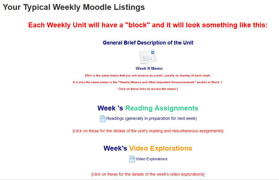 Moodle Typical Week Top