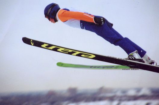 A ski jumper in Calgary, Canada.