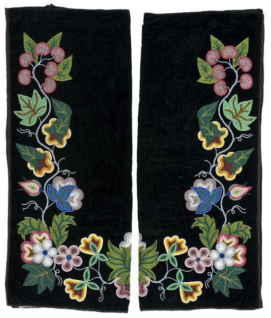 Ojibwe beaded leggings, ca. 1900-1940.