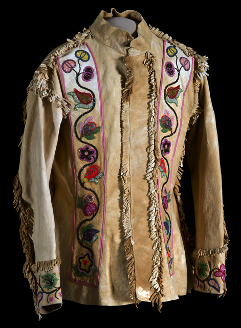 Ojibwe beaded deer hide jacket, Cass Lake, Leech Lake Reservation, pre-1935.