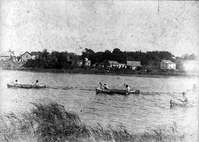 Canoe race, White Earth Indian Reservation.