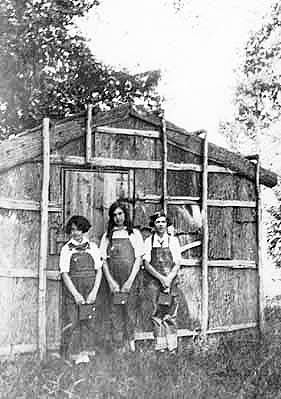 Ash bark house, Nett Lake Indian Reservation