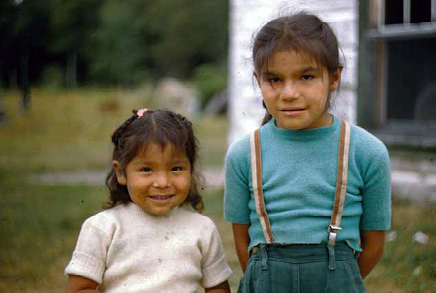 Emma Fisher's children, Nett Lake, 1955.