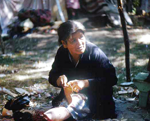 Beadwork on Moccasins, Lake Mille Lacs.