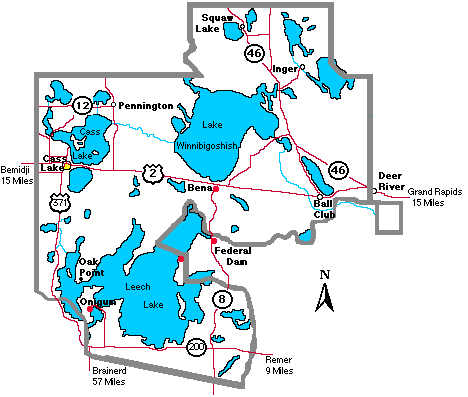 Leech Lake Map.