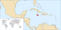 Map of location of Jamaica