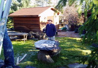 Stu Sivertson overseeing black oven construction 2009.