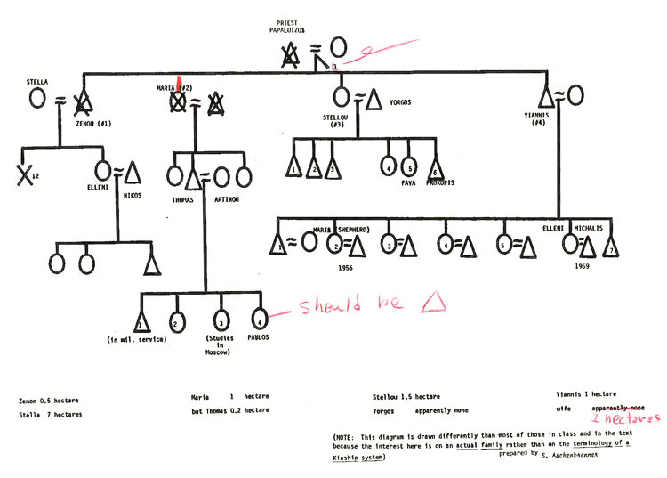 Diagram of family members.