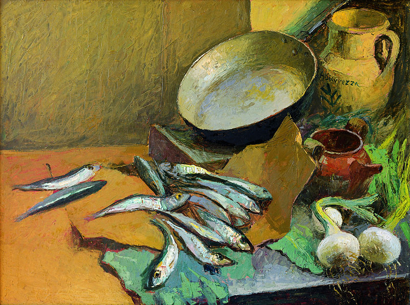 Still Life with Anchovies, 1972, Antonio Sicurezza