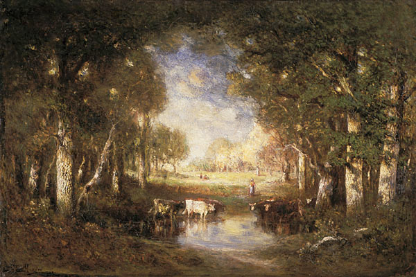 Pastoral Scene (Fontainebleau) painting
