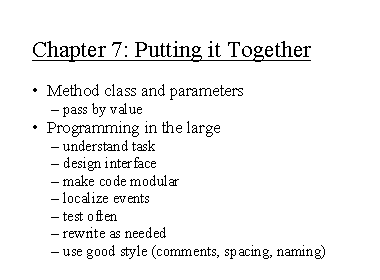 Chapter 7: Putting it Together