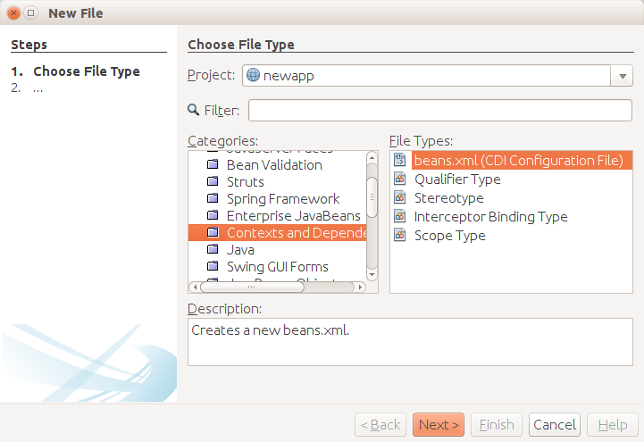 Choose File Type Dialog