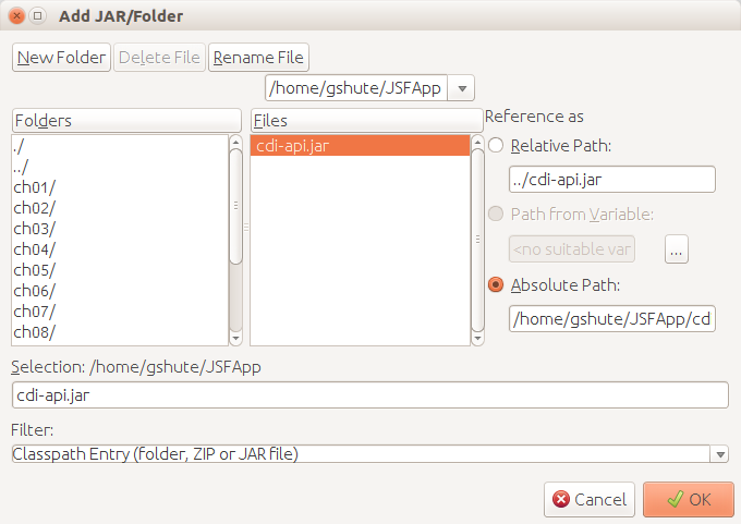 Add Jar/Folder Dialog