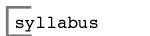syllabus