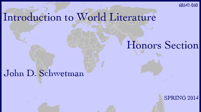 English 1582, Honors Section, Spring 2014, Schwetman