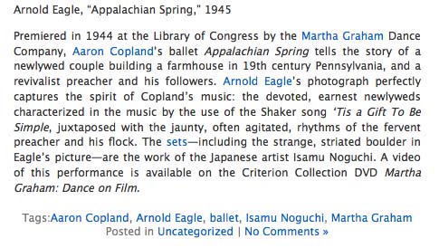 Appalachian Spring Commentary