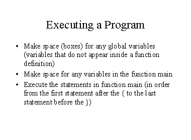 Executing a Program